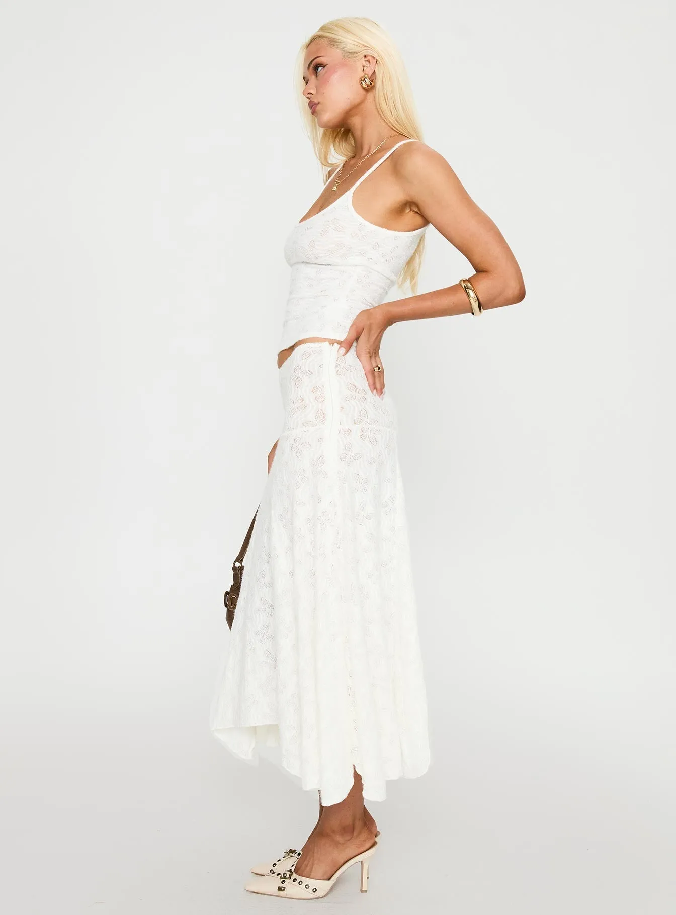 Tidal Midi Skirt Foam Minimalist fashion