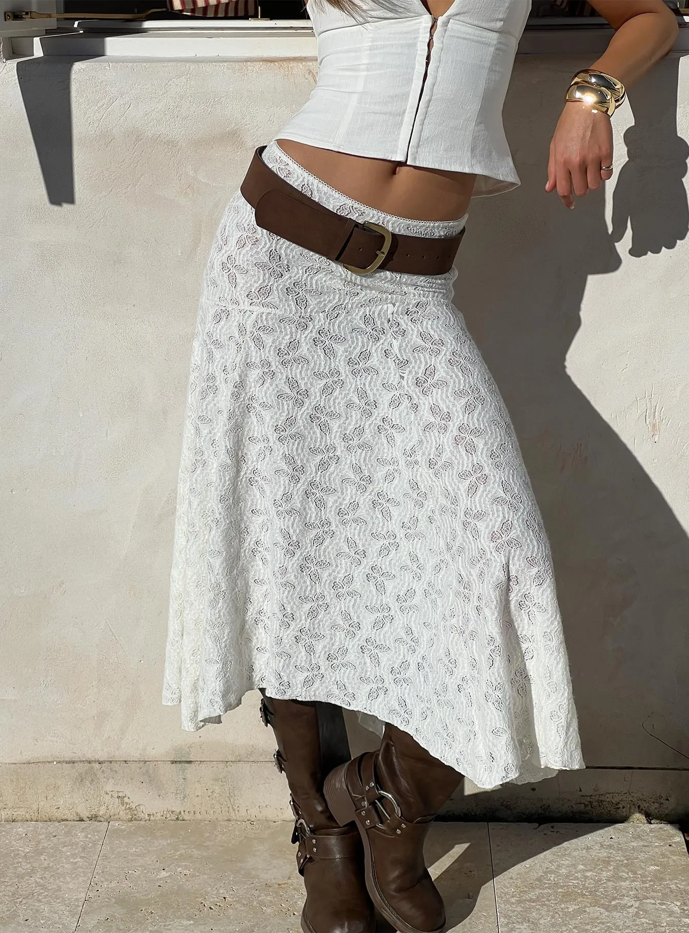 Tidal Midi Skirt Foam Smart Texture
