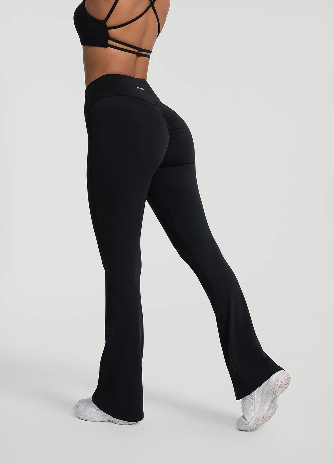 Ruched Flared Leggings Smart Fit Morning Jog Outdoor Lover