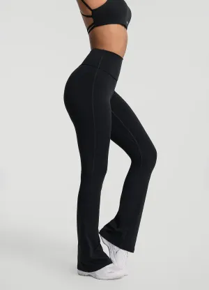 Ruched Flared Leggings Work Commute Breathable Fabric