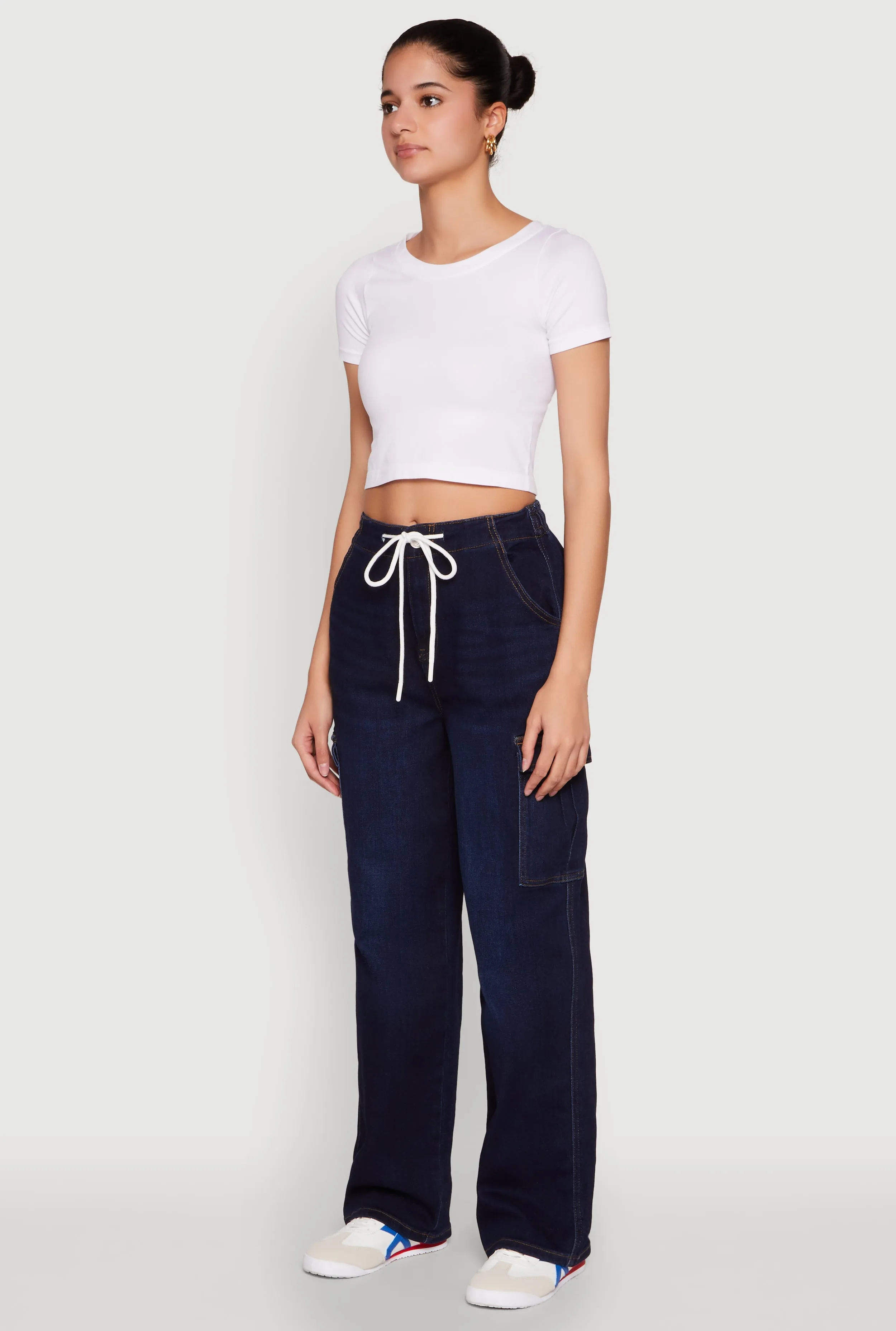 WAX High Waisted Cargo Jeans Casual Friday Picnic Style Nature Lover