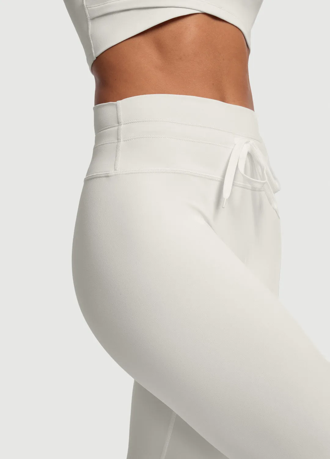 Sleek Drawstring Leggings Power Fit Rib Knit Comfort Seeker