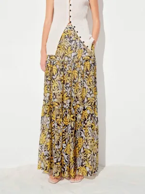 UV Protection Floral Print Pleated Skirt