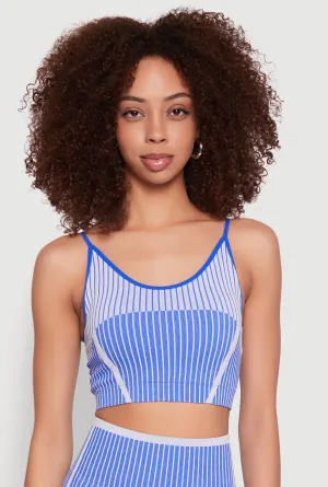 Seamless Color Block Striped Cropped Cami Dynamic Muscle Support