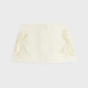 Kith Women Thea II Broderie Crest Short - Waffle Wrinkle Resistant Finish Jogging Ready