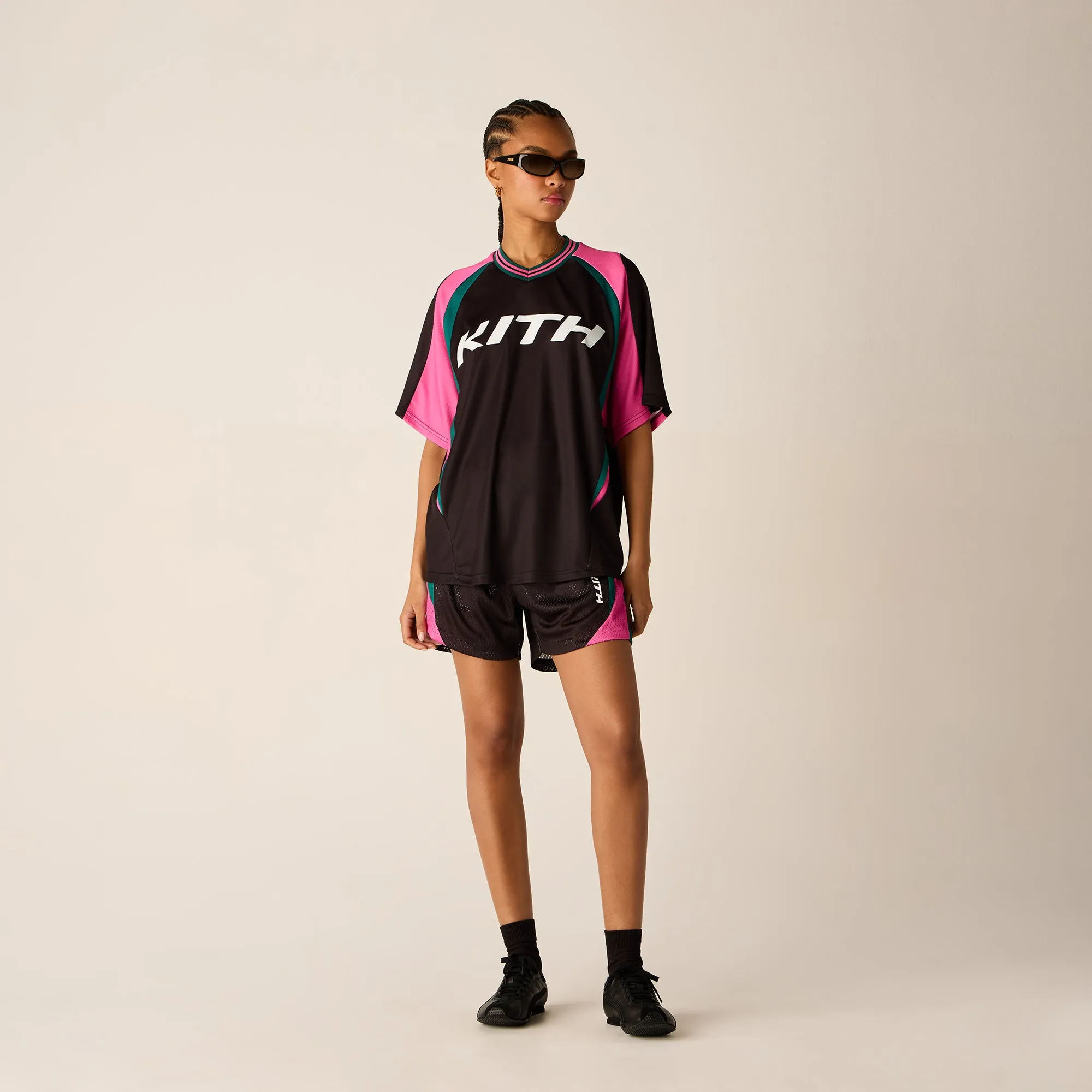 Kith Women Tobi Mesh Short - Black Ergonomic Curved Seams