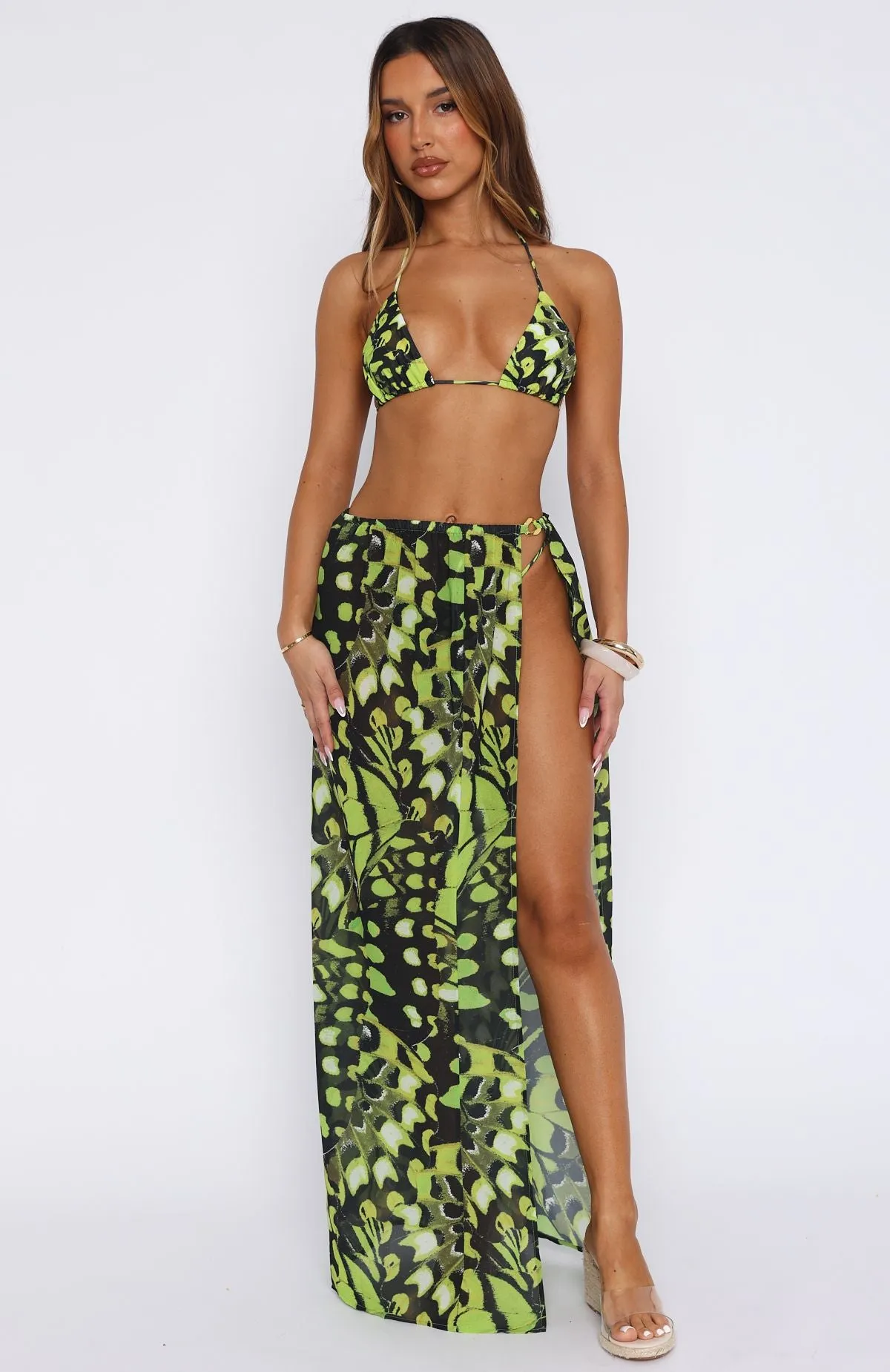 Wild Mood SweatAbsorbingTexture Tropical Life Sarong Lime Whisper