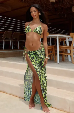 ReinforcedKnees Village Charm Tropical Life Sarong Lime Whisper
