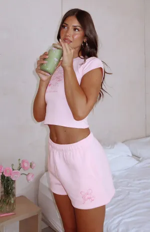 yoga clothes Love You Forever Lounge Shorts Pink