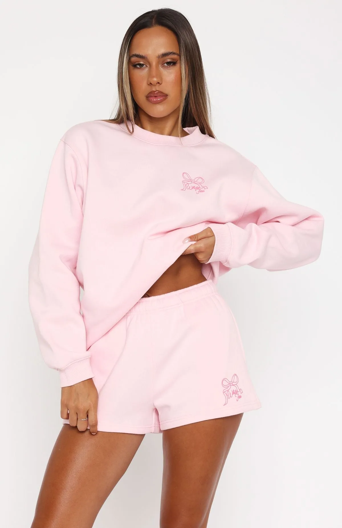 Love You Forever Lounge Shorts Pink Breathable Cut
