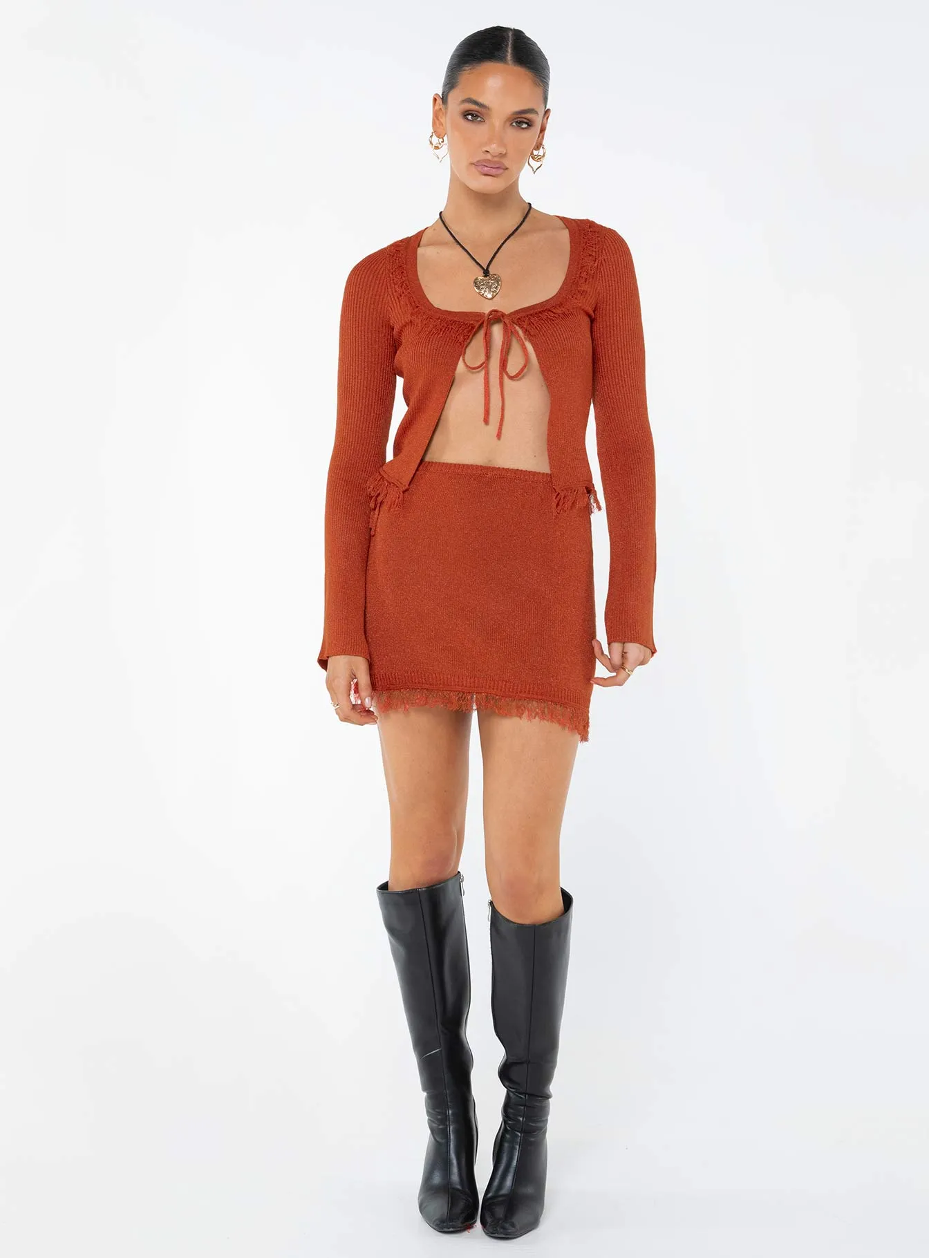 Banita Mini Skirt Red Tonal Look