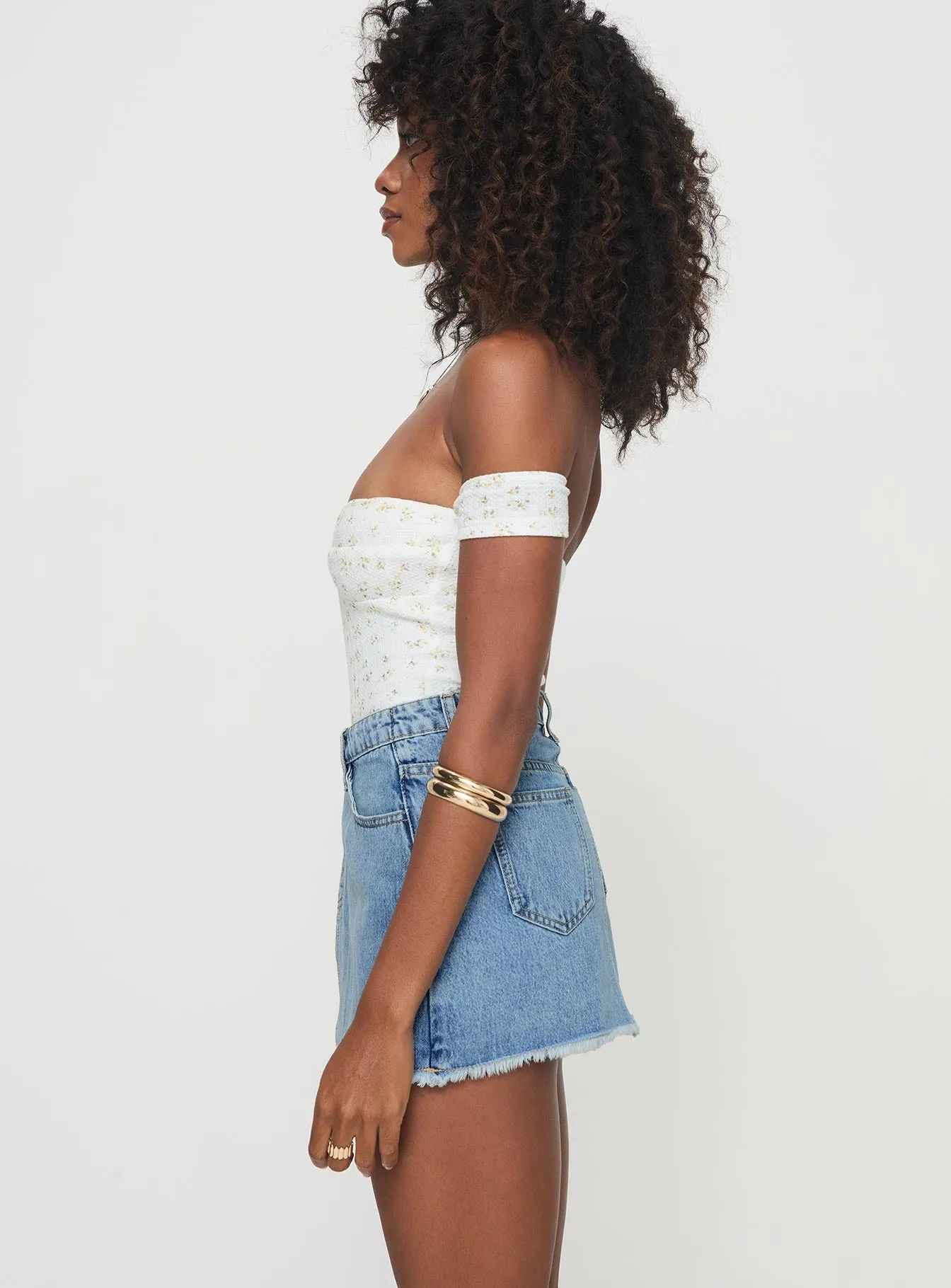 Easy Layer Calm Mood Barbuto Denim Wrap Mini Skirt Light Wash