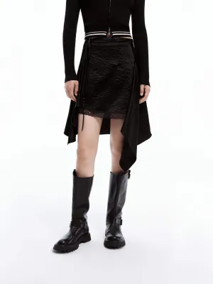 Crinkled Textured Irregular Skirt Chic Appeal Elevated Casual