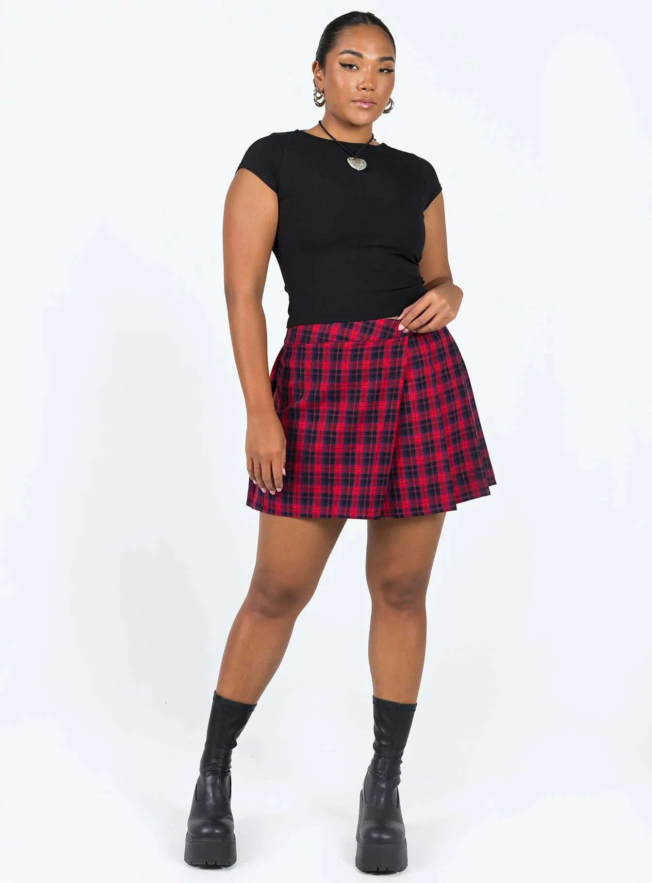 Kurtsi Mini Skirt Red Sustainable Innovation Office Appropriate