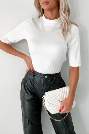 Running Outdoor Fine Neutral Taryn Short Sleeve Criss-Cross Back Bodysuit (White)