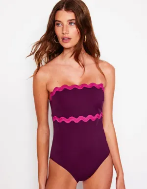 Hypoallergenic Fibers Conscious Core Giant Rik Rak Swimsuit-Chocberry, Jewel