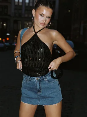 Ankle length Flourish Low Rise Denim Mini Skort Light Wash