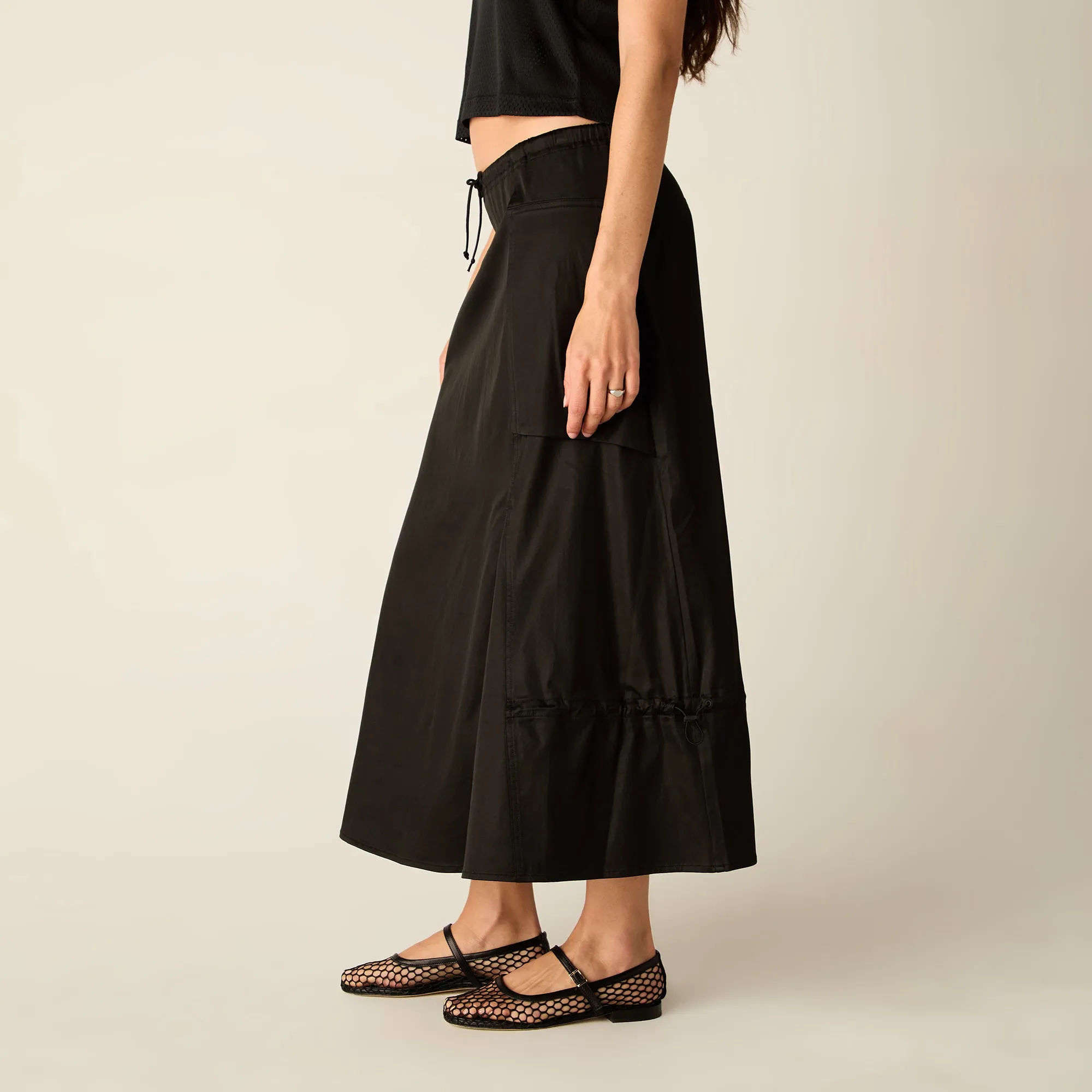 Back Slit Kith Women Kyo Utility Maxi Skirt - Black
