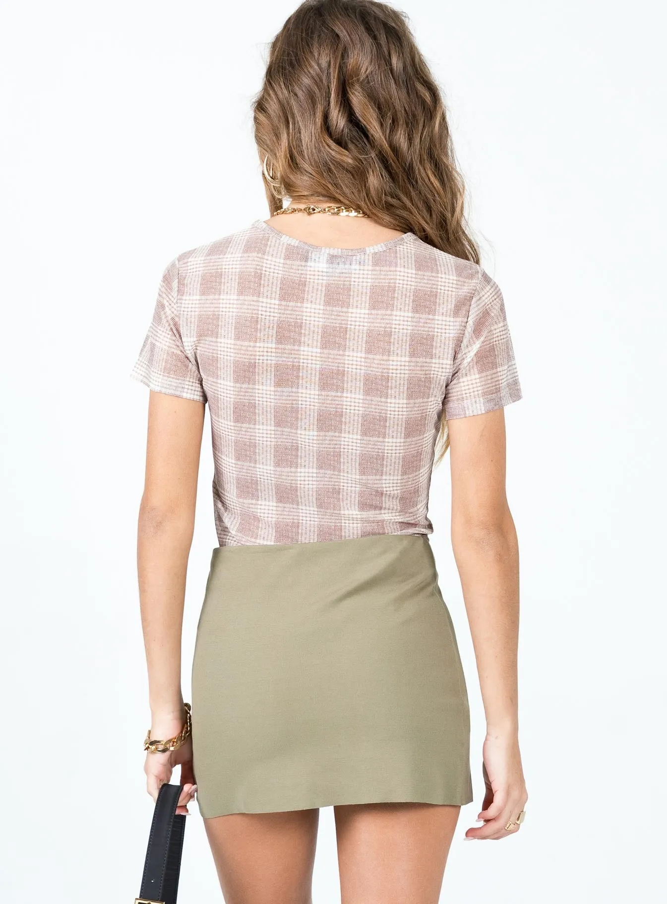 Odor Resistant Treatment Karley Low Waist Mini Skirt Green