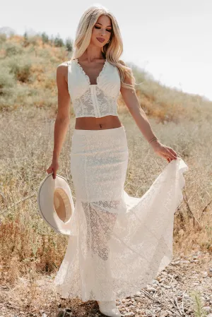 Hard Launch Love Floral Lace Maxi Skirt (Cream) Outfit Mood