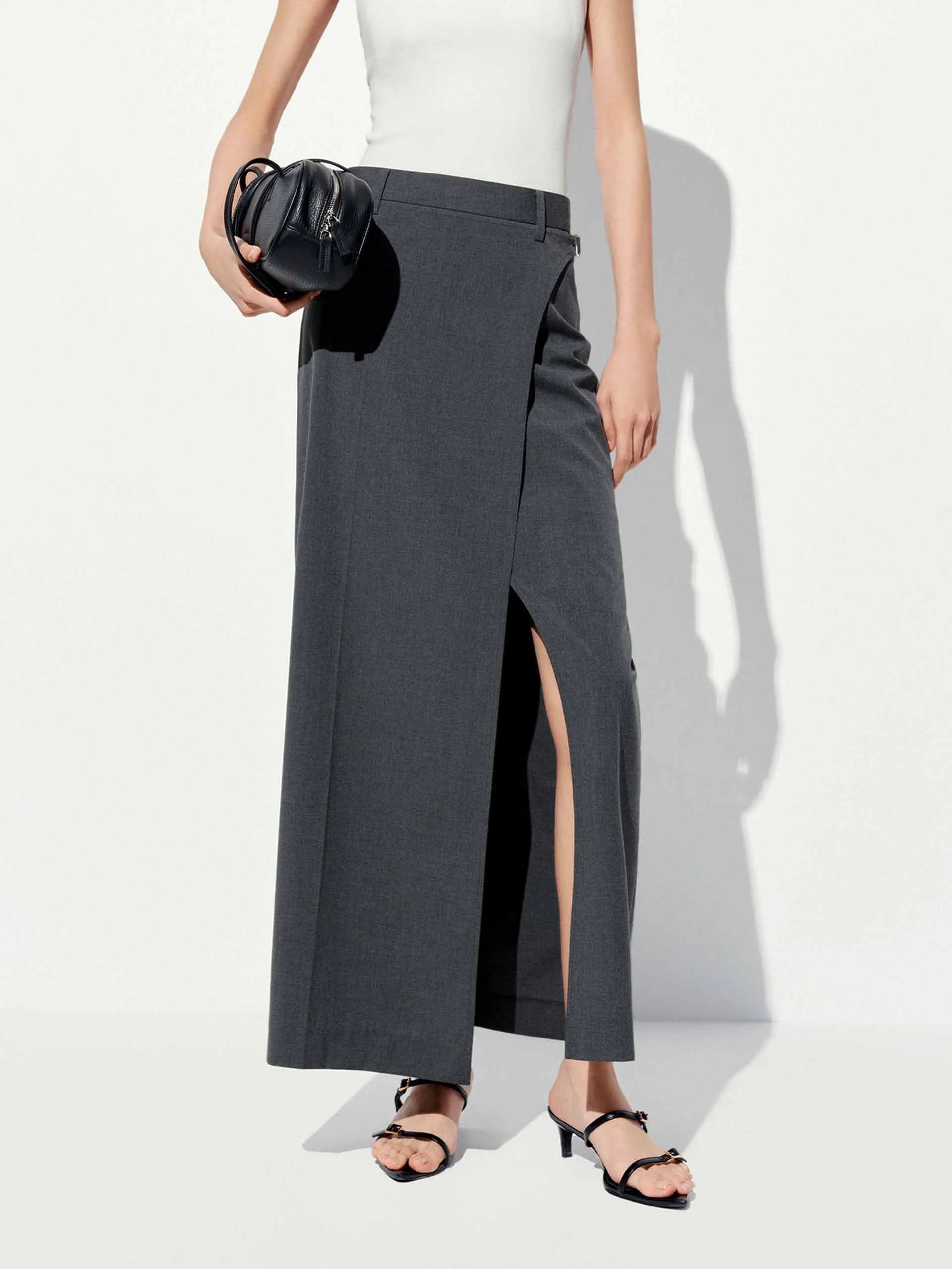 urban scene Front Slit Maxi Skirt