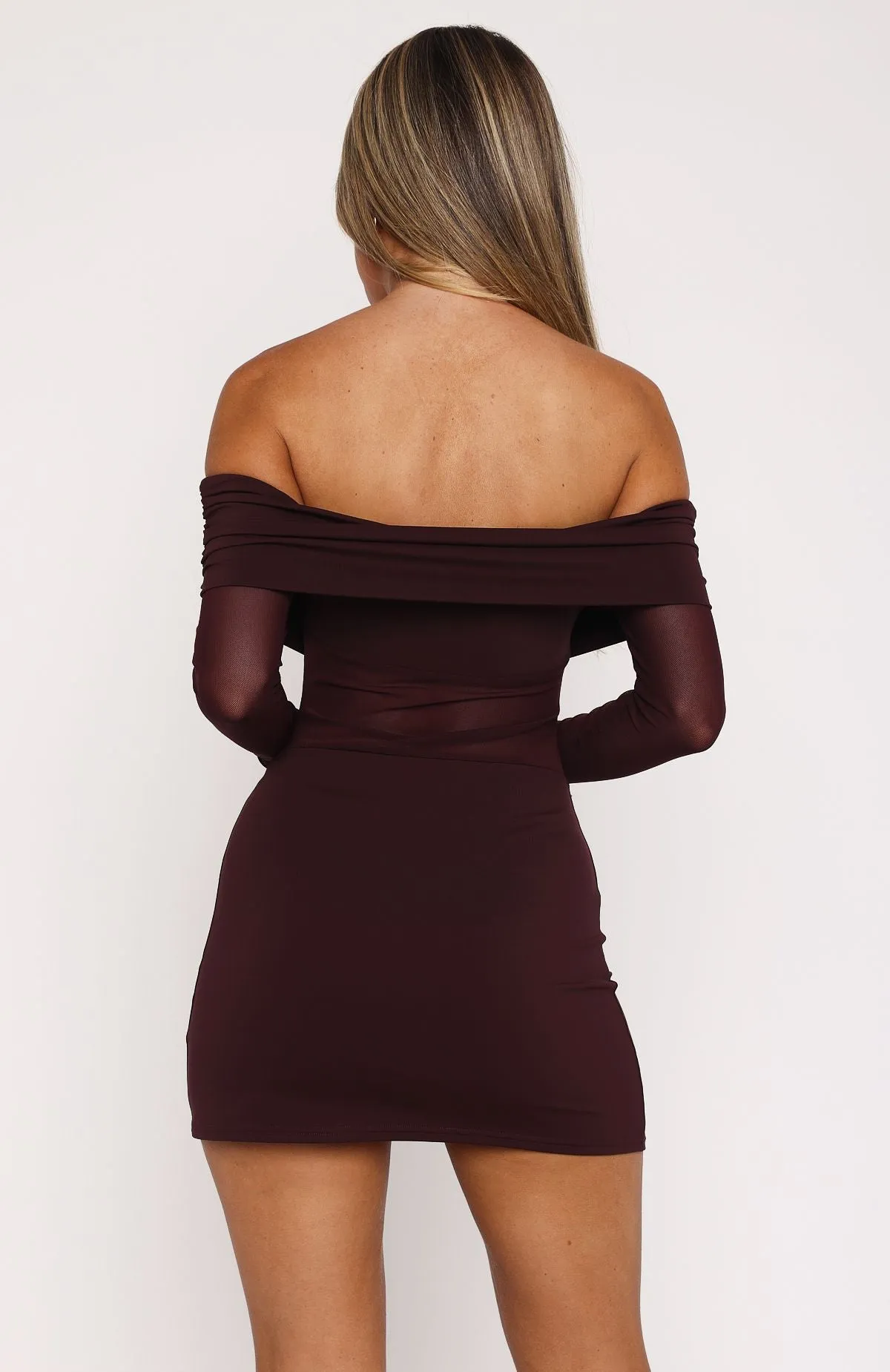 Own Your Story Long Sleeve Mini Dress Burgundy SustainableBlend FadeResistantColors