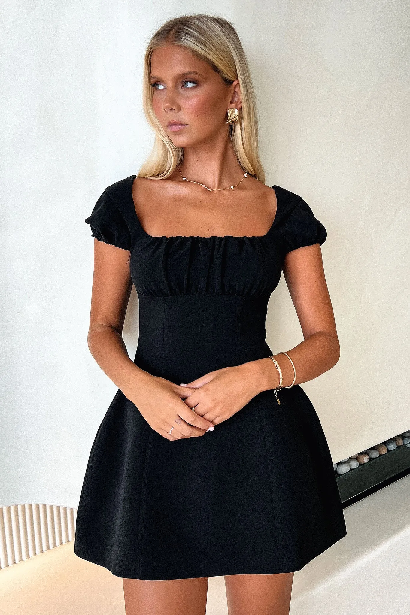 Arlette Mini Dress - Black Shine Mode