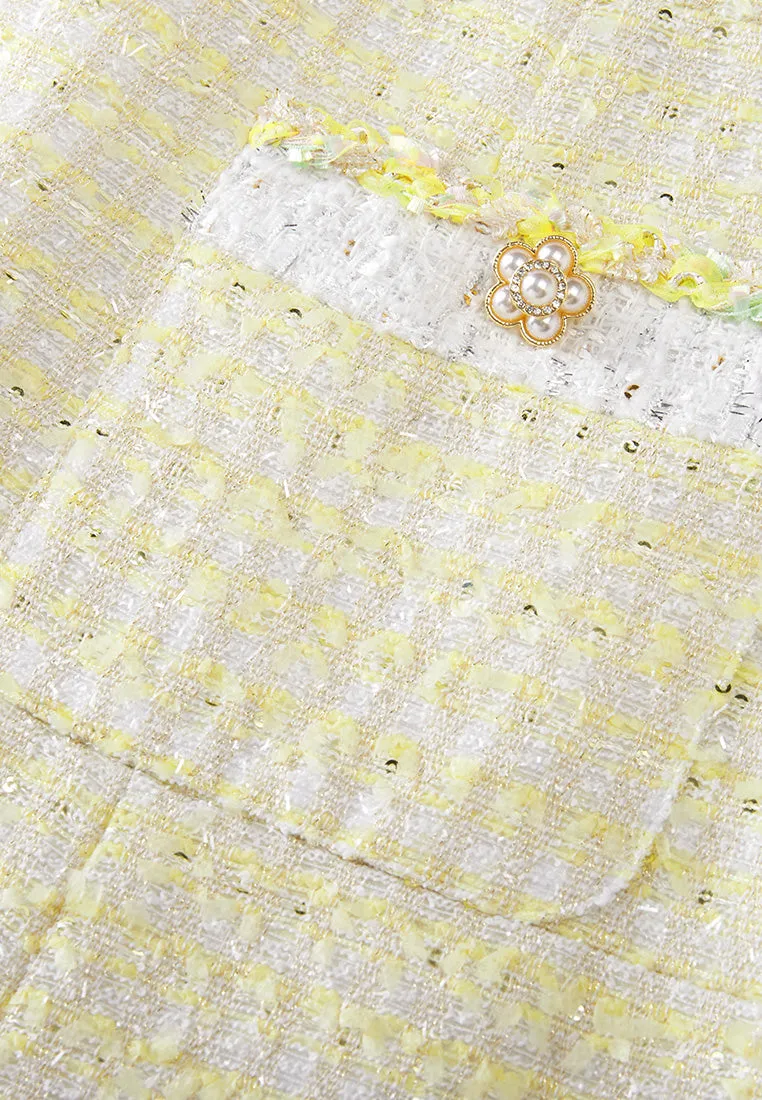 Contrasting-trim Braided-detail Sequin-detail A-line Dress Lean Glow Legend Fit