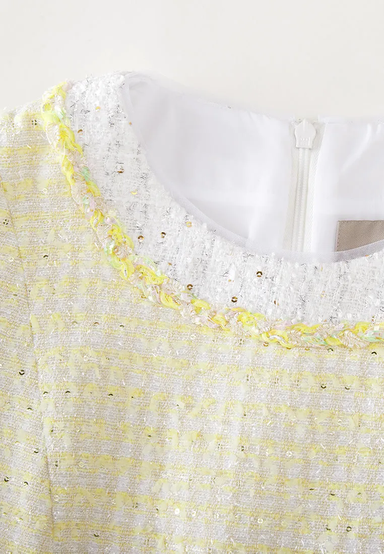 Contrasting-trim Braided-detail Sequin-detail A-line Dress Day Off