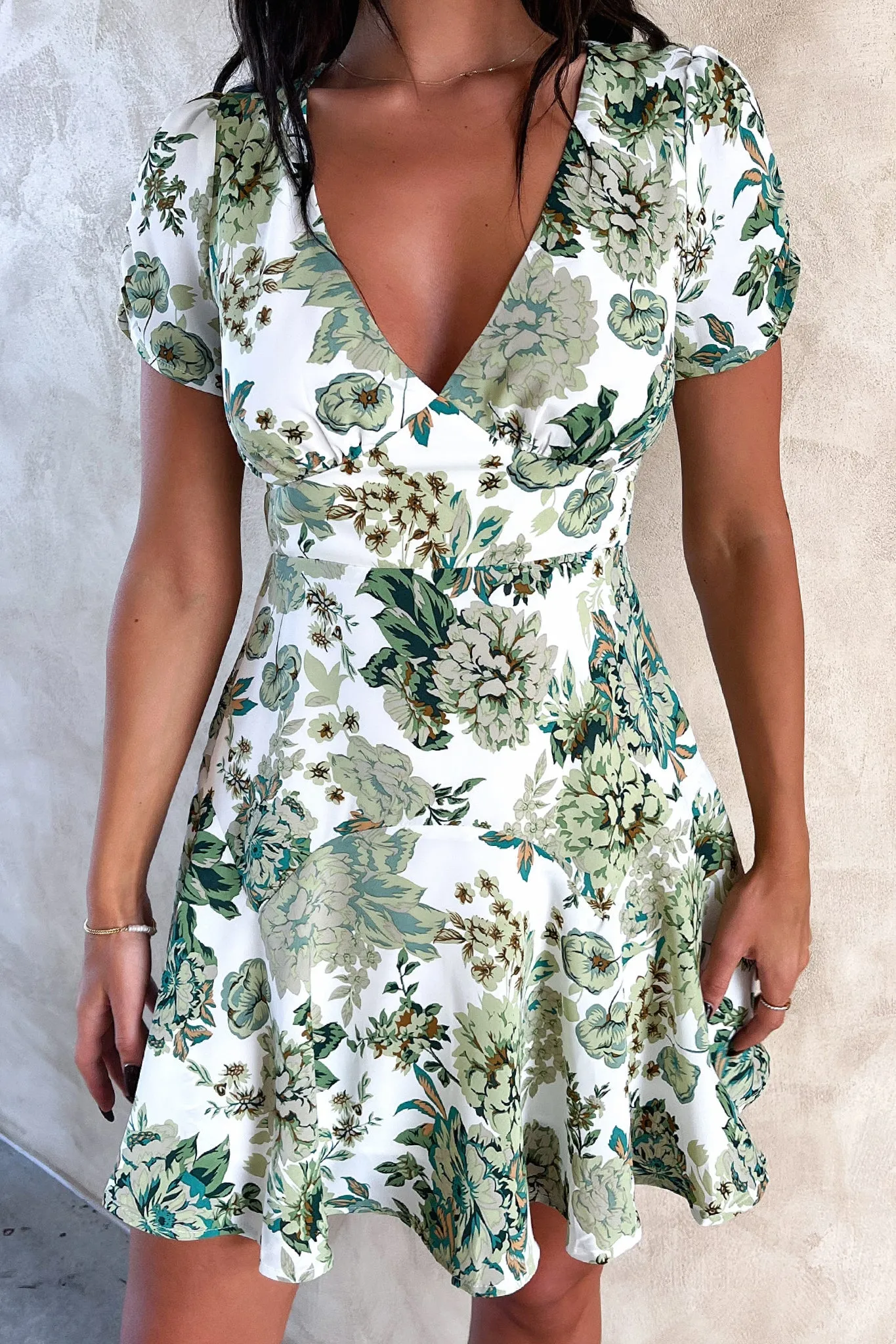 Quick Scene Forte Dress - Green Floral