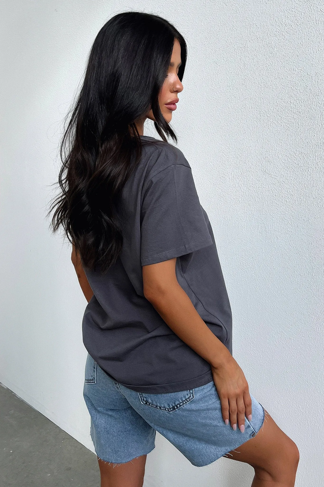 All-Purpose Comfort Homestretch Oversized Tee - Charcoal