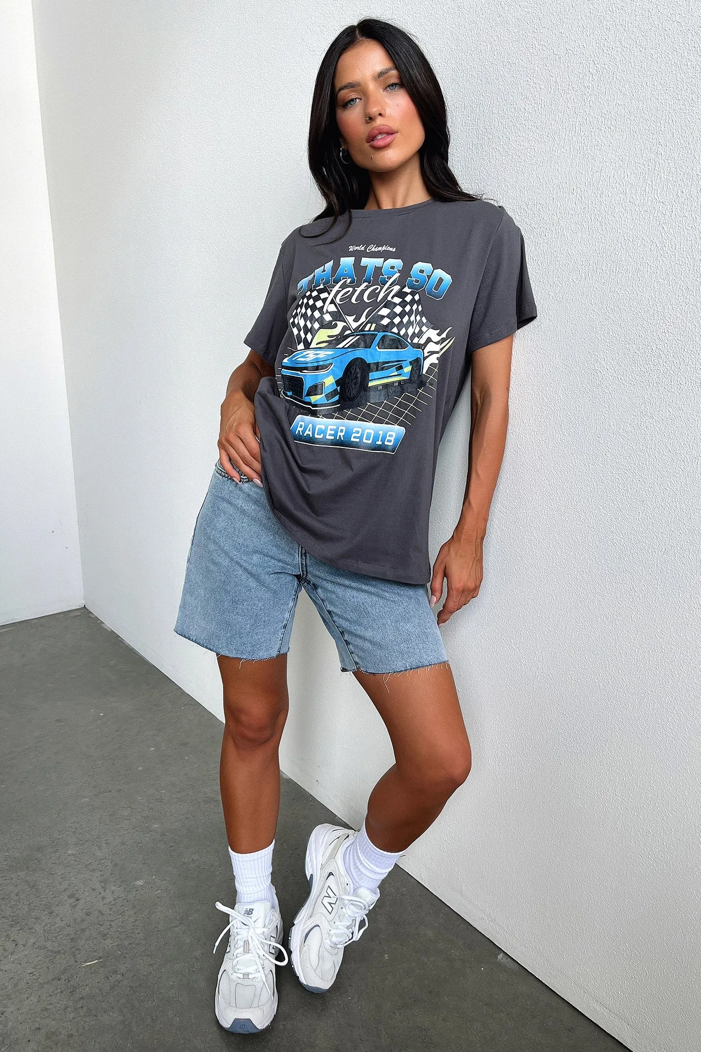 Chill Comfort Timeless Fit Homestretch Oversized Tee - Charcoal