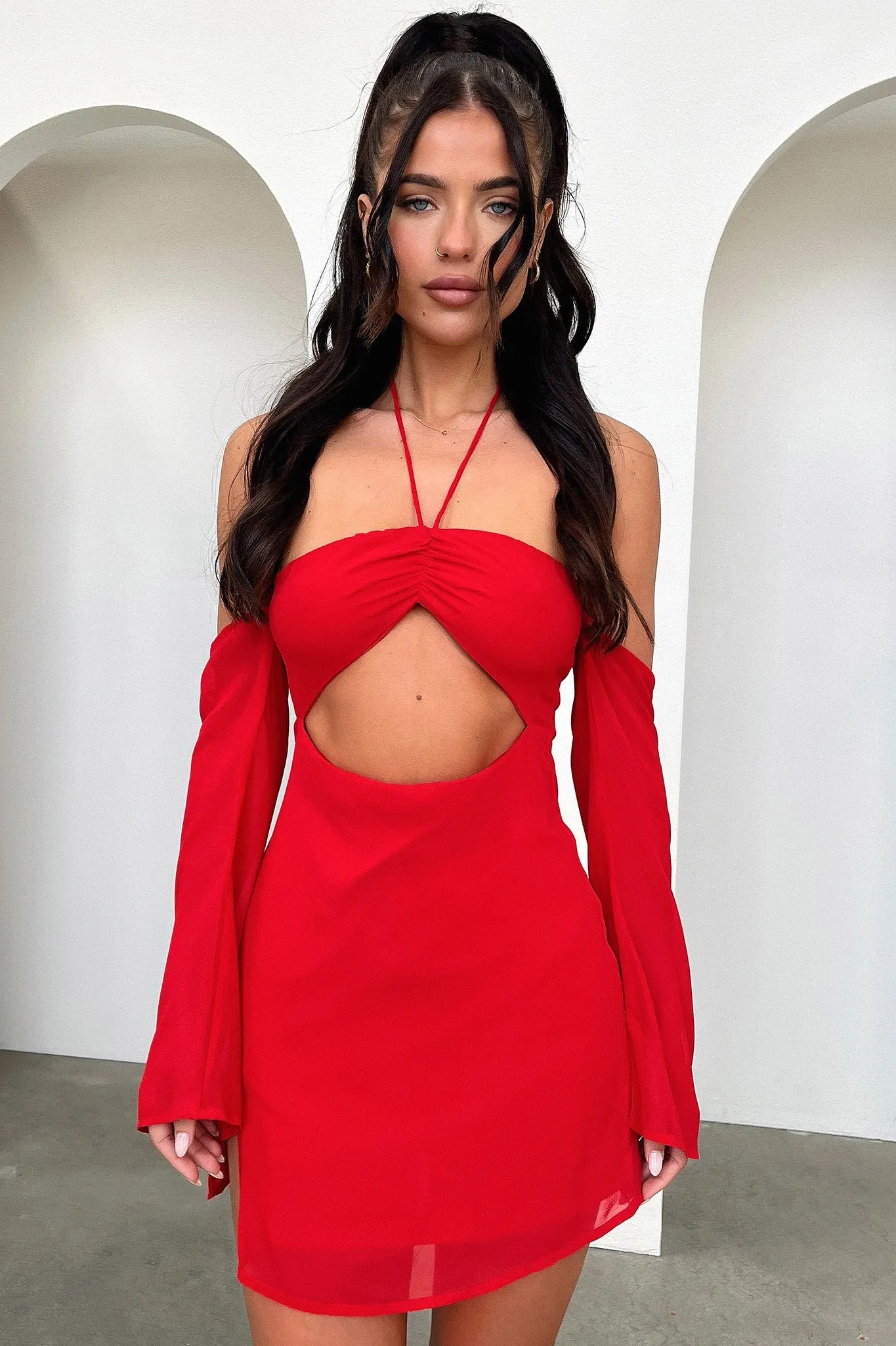 Alyria Dress - Red Flirty Design Party Vibe