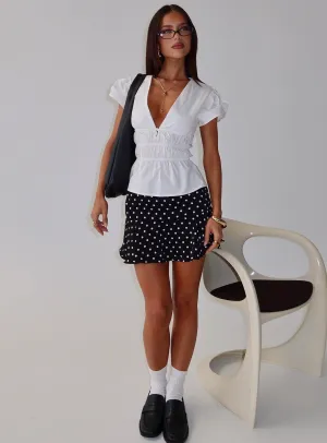 Vanish Mini Skort Black Polka Wrinkle Resistant Finish Reinforced Hemline