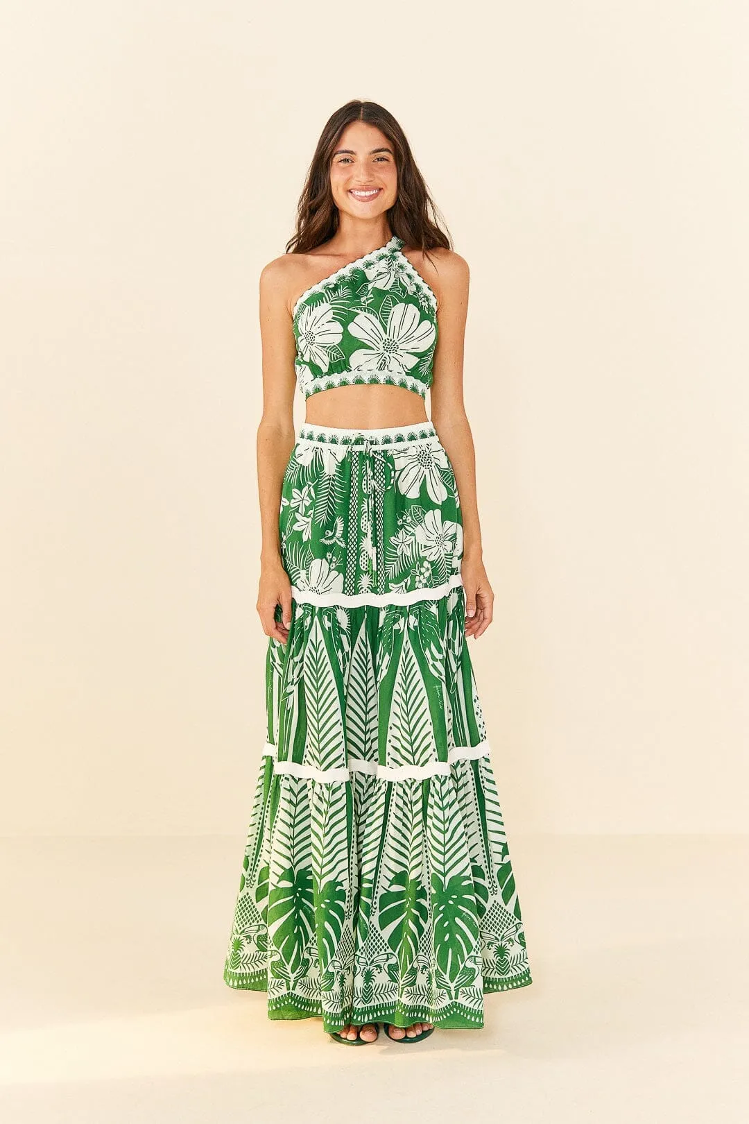 Off-White Macaw Elegance Maxi Skirt Chill Wear Laser cut