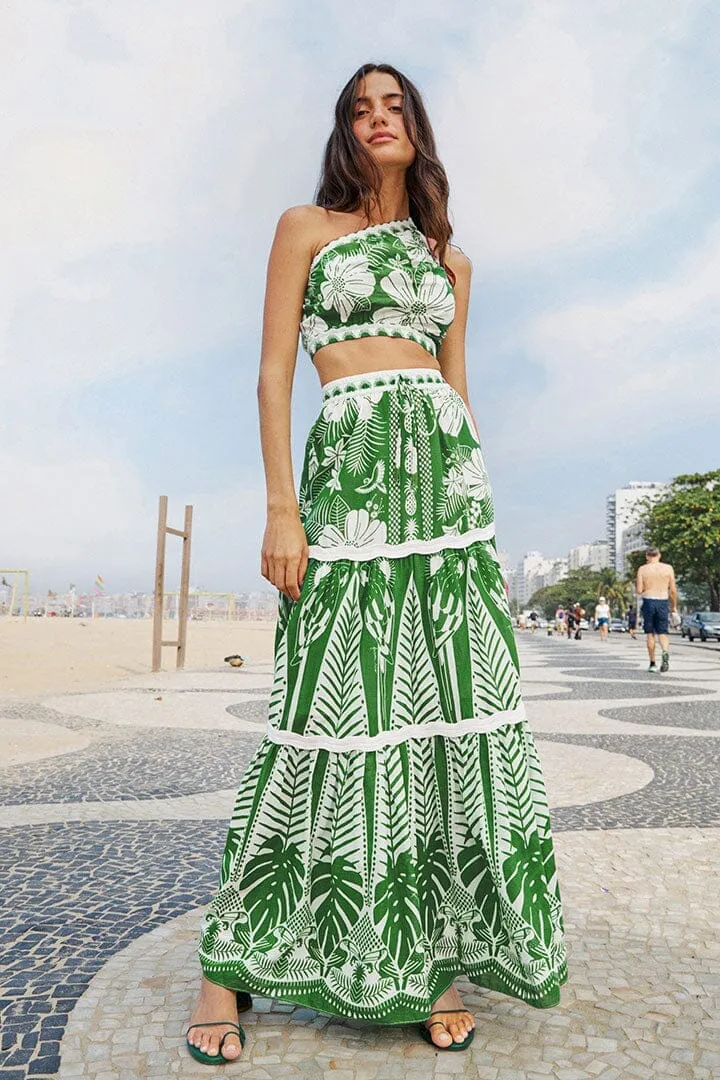 Breezy Fit Fashion Combo Off-White Macaw Elegance Maxi Skirt