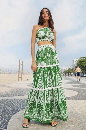 Breezy Fit Fashion Combo Off-White Macaw Elegance Maxi Skirt