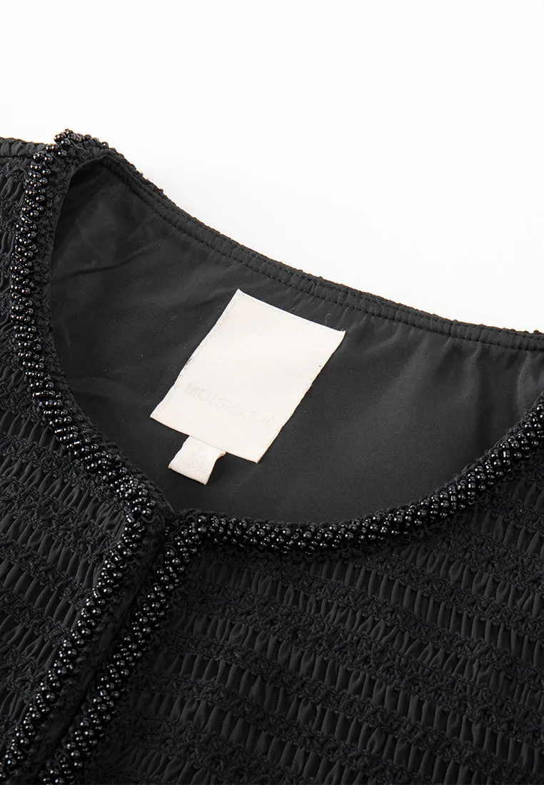DurableSeams FlatlockSeaming Elasticated-detail Beaded-trim Ruffled Dress
