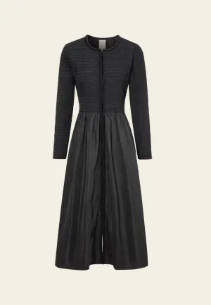 Elasticated-detail Beaded-trim Ruffled Dress AntiPillFinish