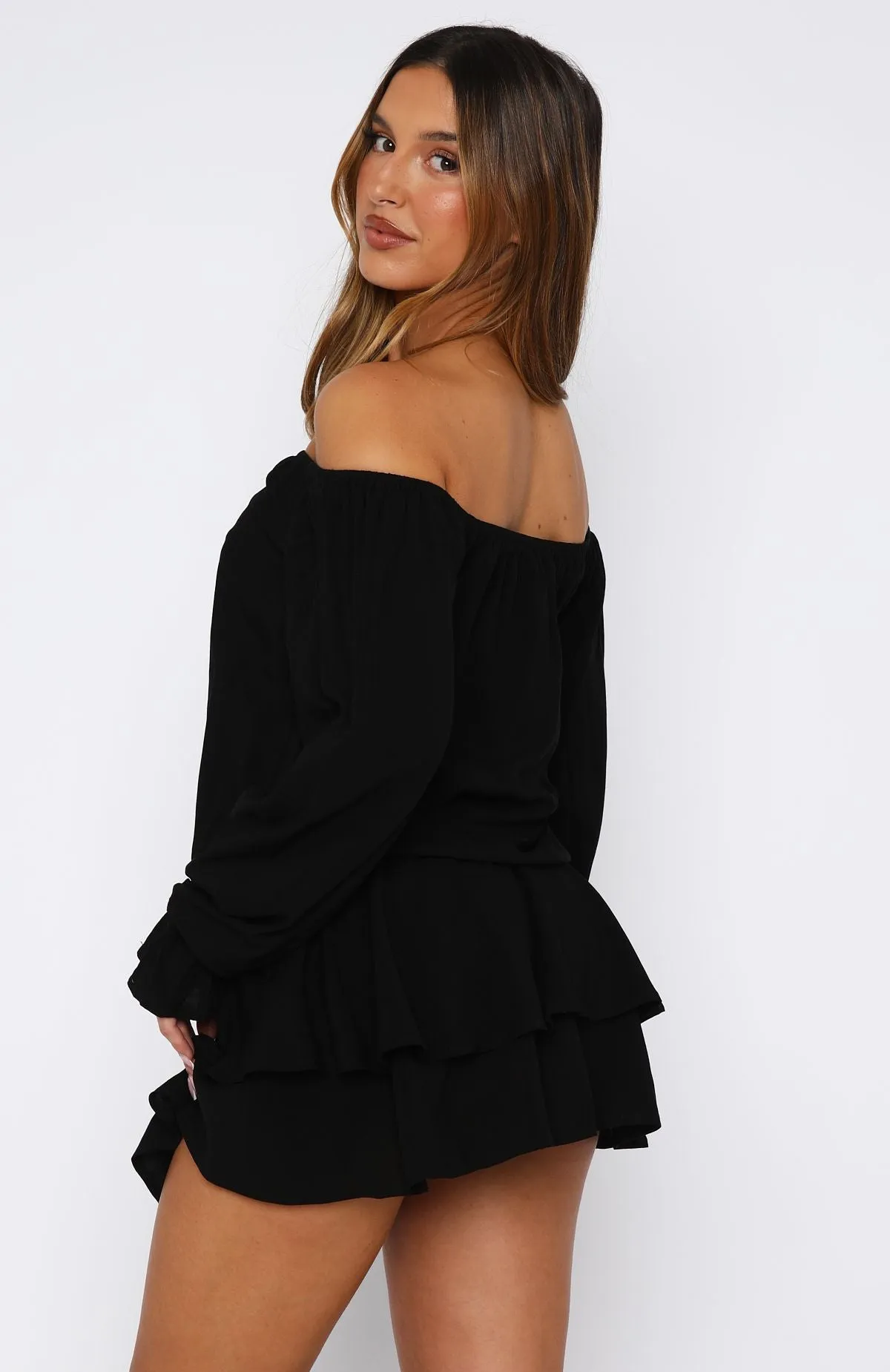 Let Me Long Sleeve Mini Dress Black HypoallergenicMaterial