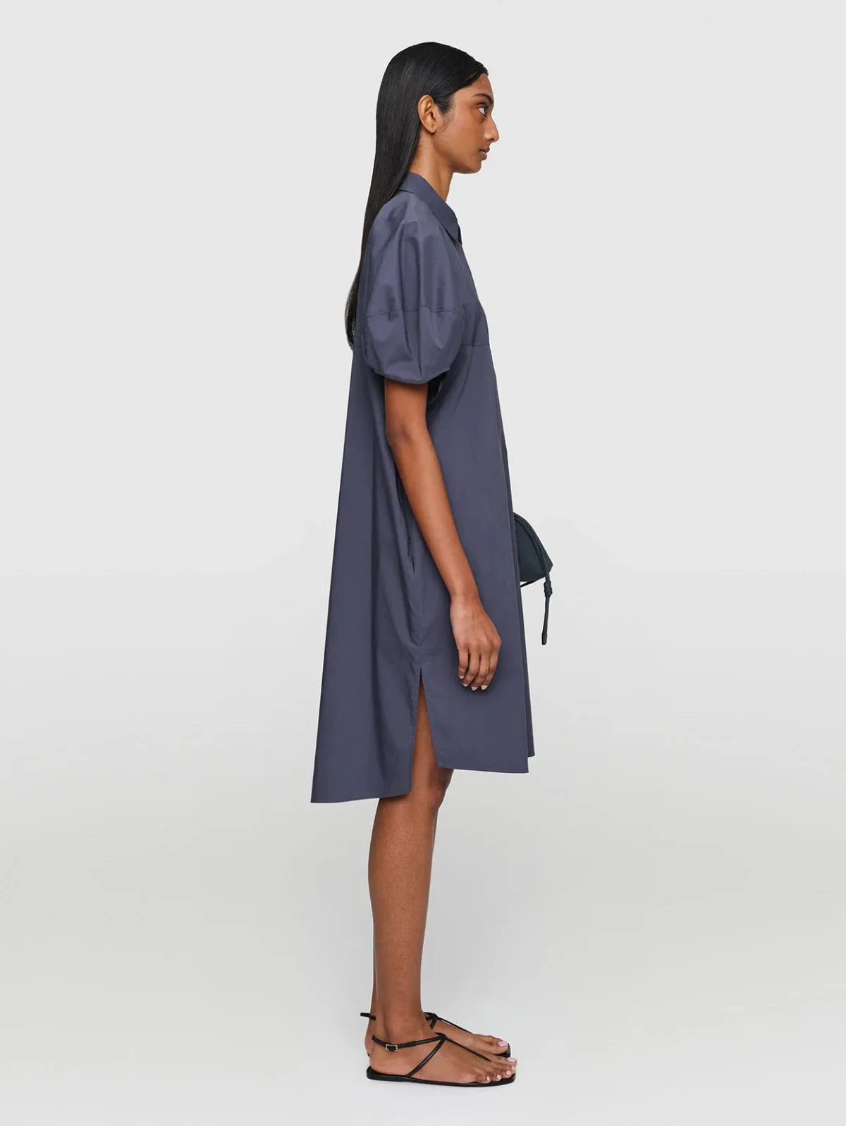 Slate Organic Cotton Poplin Dress Fairy Touch