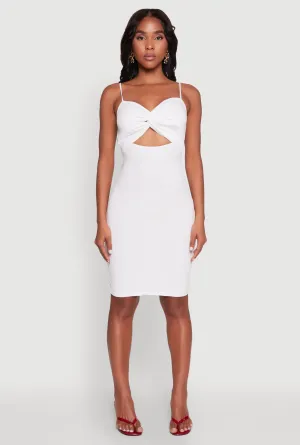Casual Wear Moon Beam Twist Front Cut Out Dress