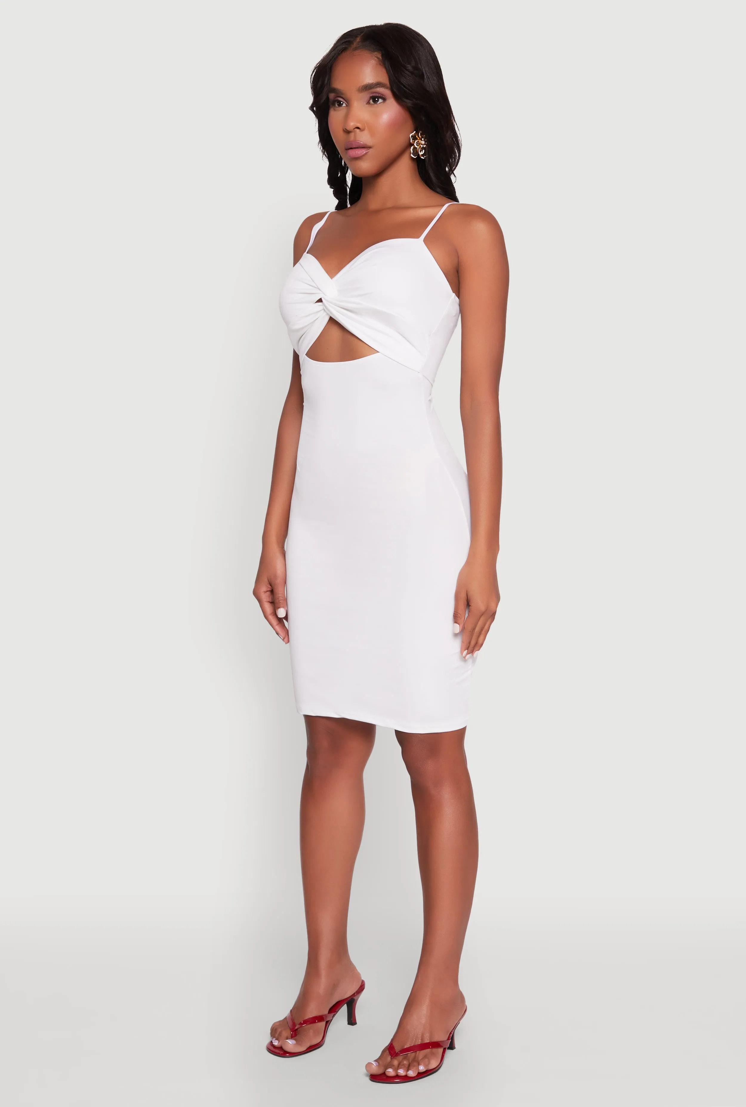 Travel Ready Twist Front Cut Out Dress
