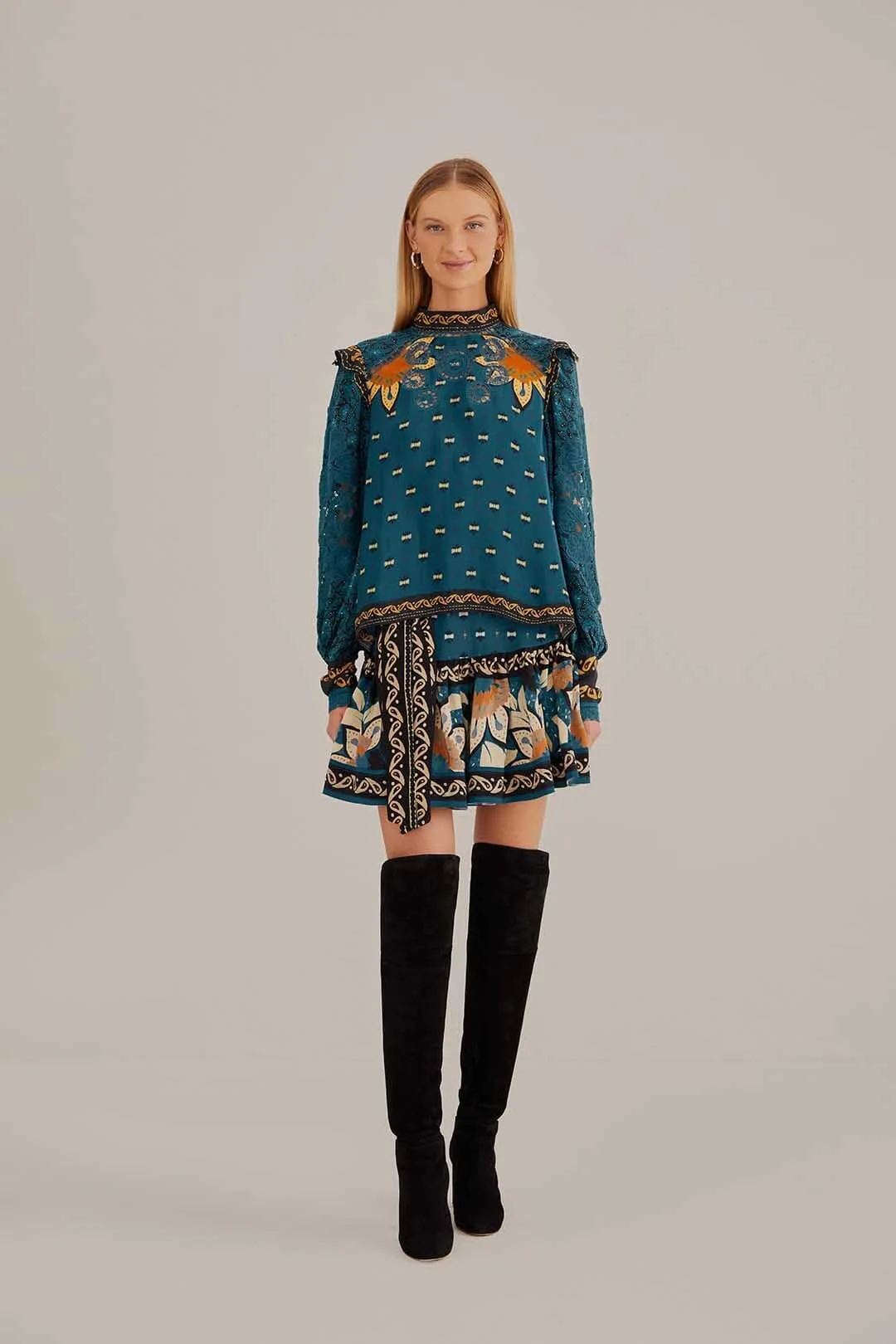 Blue Ainika Chill Mini Skirt Polished Fit Runway Inspired