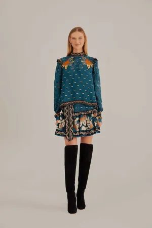 Blue Ainika Chill Mini Skirt Polished Fit Runway Inspired