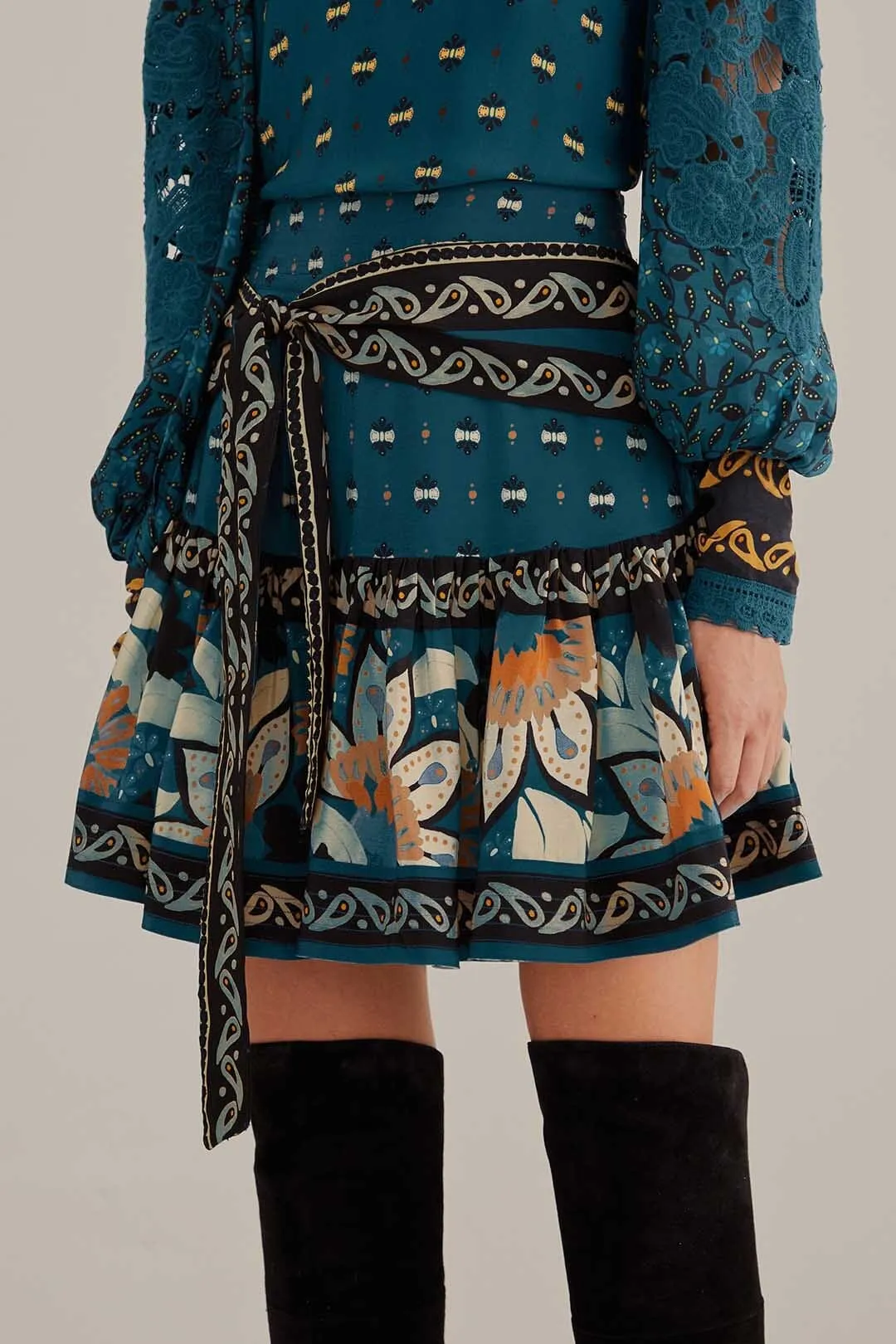 Blue Ainika Chill Mini Skirt Seamless Edging Airy Feel