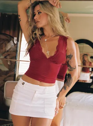 Light Mood Brinnley Mini Skirt White