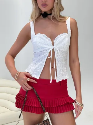 Deei Double Ruffle Mini Skort Poppy Red Casual Moments