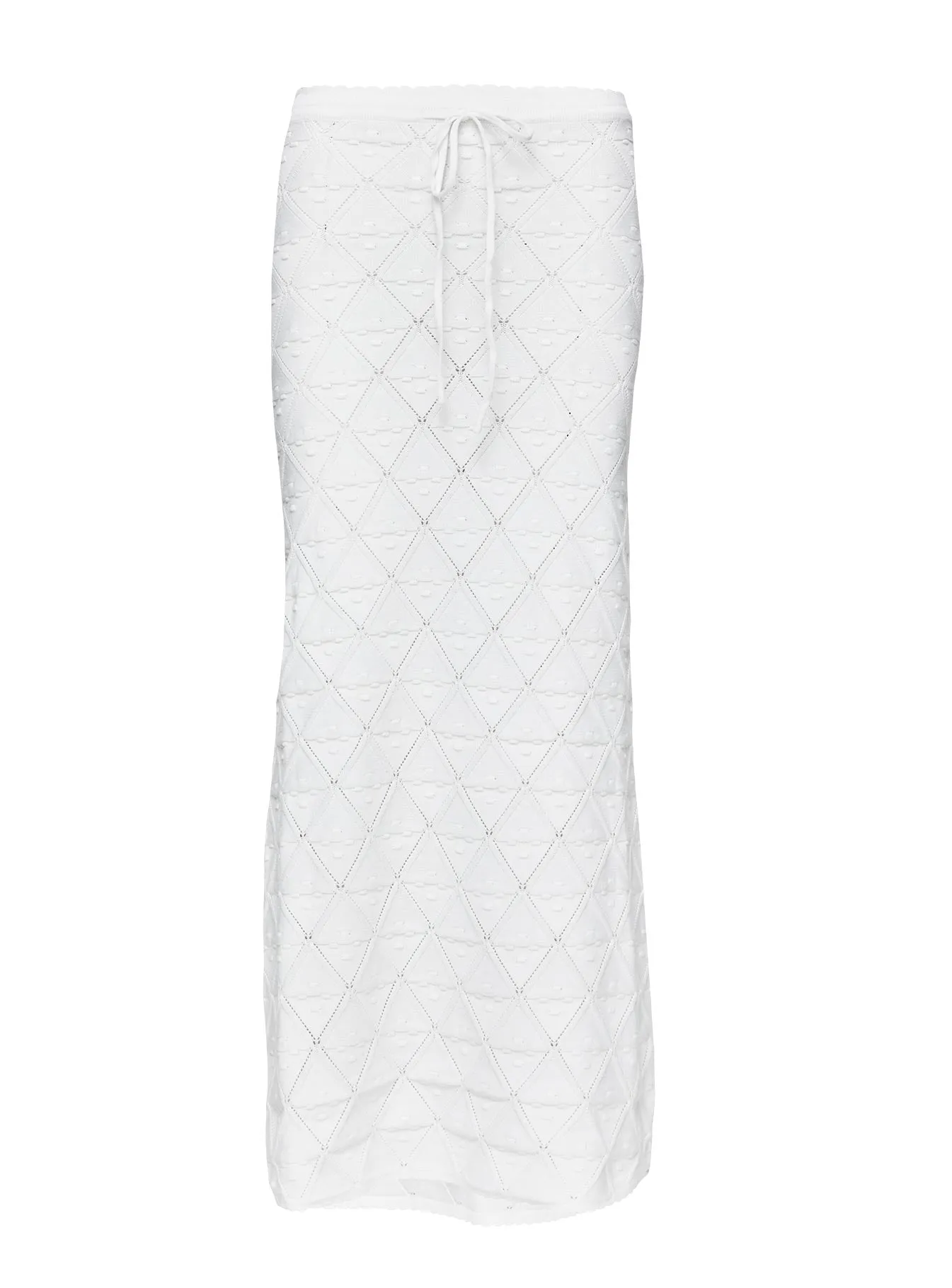 Giulia Knit Maxi Skirt White Wardrobe Hero Removable Belt