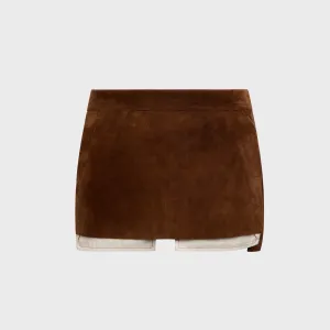 Pleated design Elegant Look Rick Owens Cutoff Mini Skirt - Chestnut